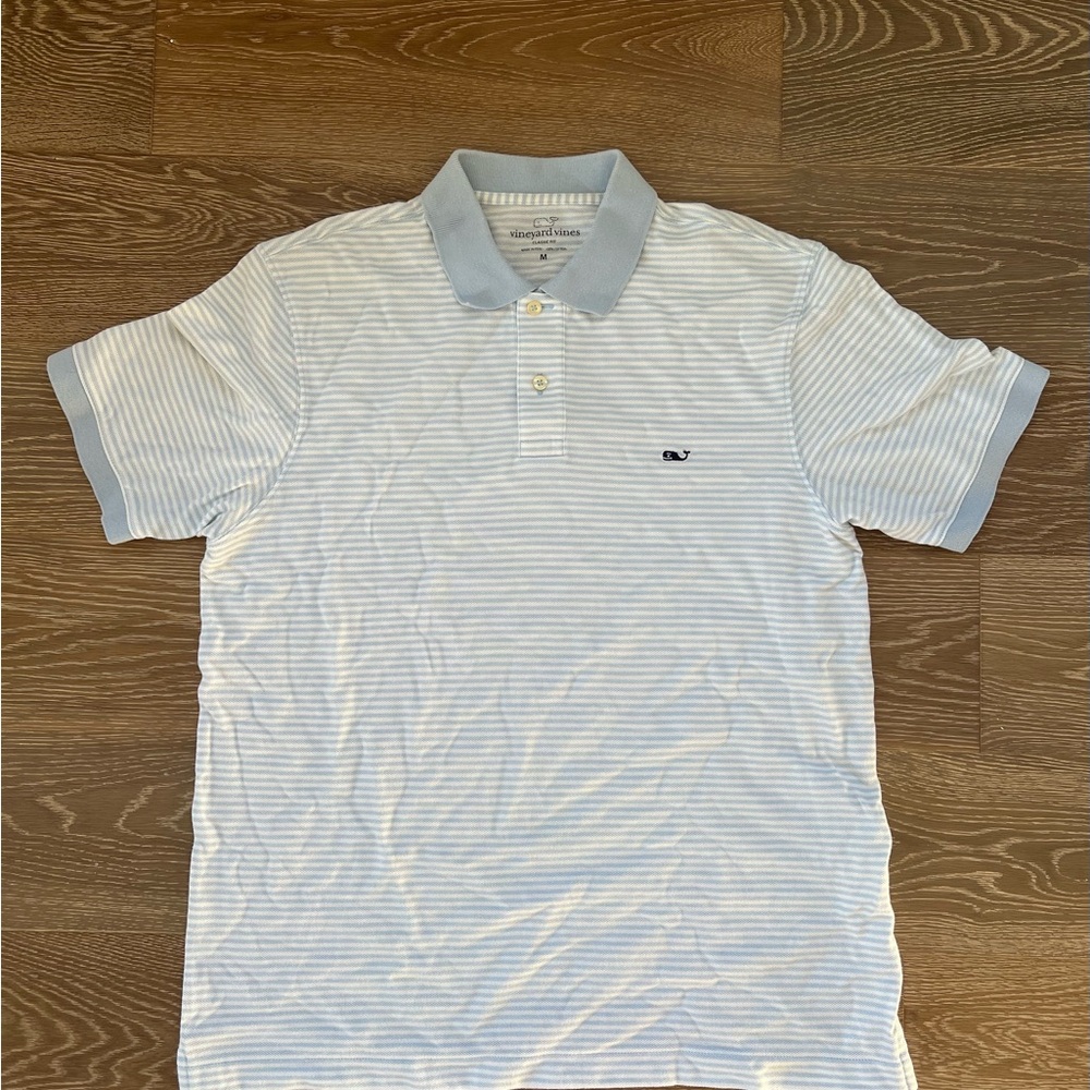 Vineyard Vines Men's Blue Striped Polo Shirt